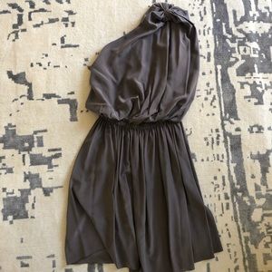 Lanvin silk gray knee- length dress size F40 US 8